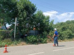 Службы городского хозяйства совместно с бойцами ГО и ЧС провели контраварийную расчистку участка под ЛЭП